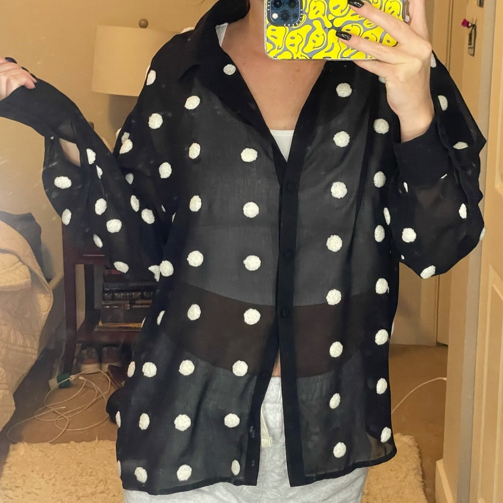 Polka dot button up